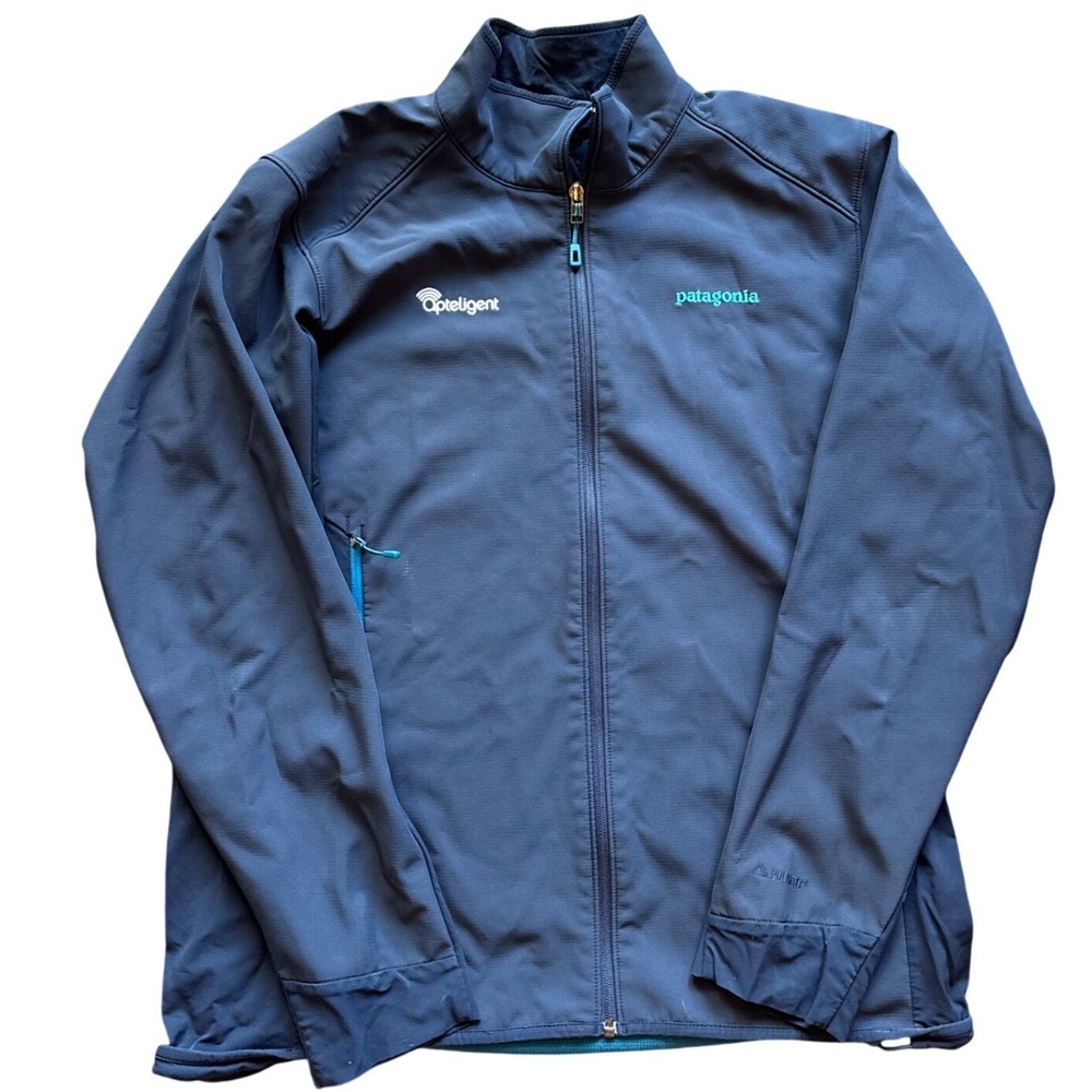 Patagonia Soft Shell Polartec Jacket Full Zip Opteligent Blue Size L